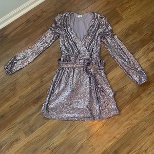 Gorgeous Purple Sparkly Mini Dress